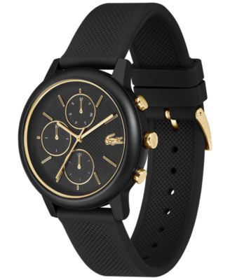 Men's Black Silicone Strap Watch, 42mm