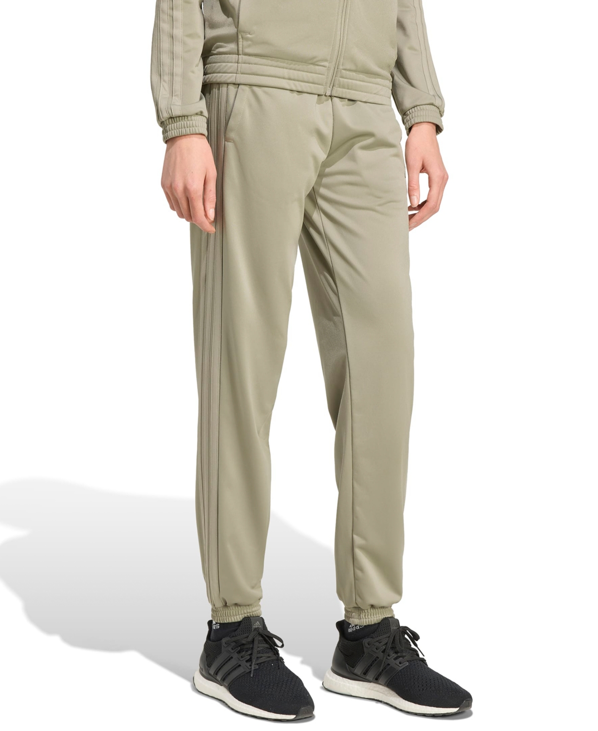 Adidas Originals Women's Tricot 3-stripes Track Pants In Silver