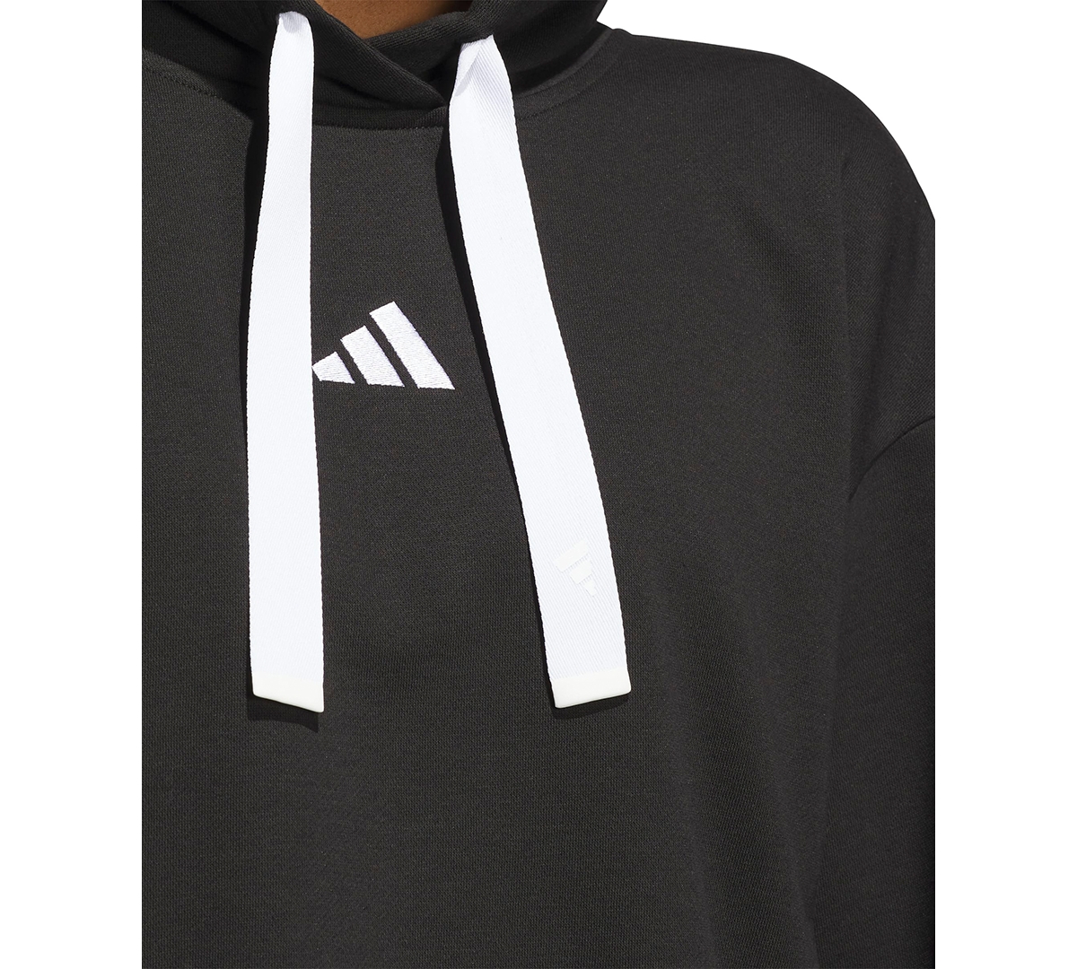 Adidas Originals Women's Fleece 3-stripes Loose-fit Hoodie In Black