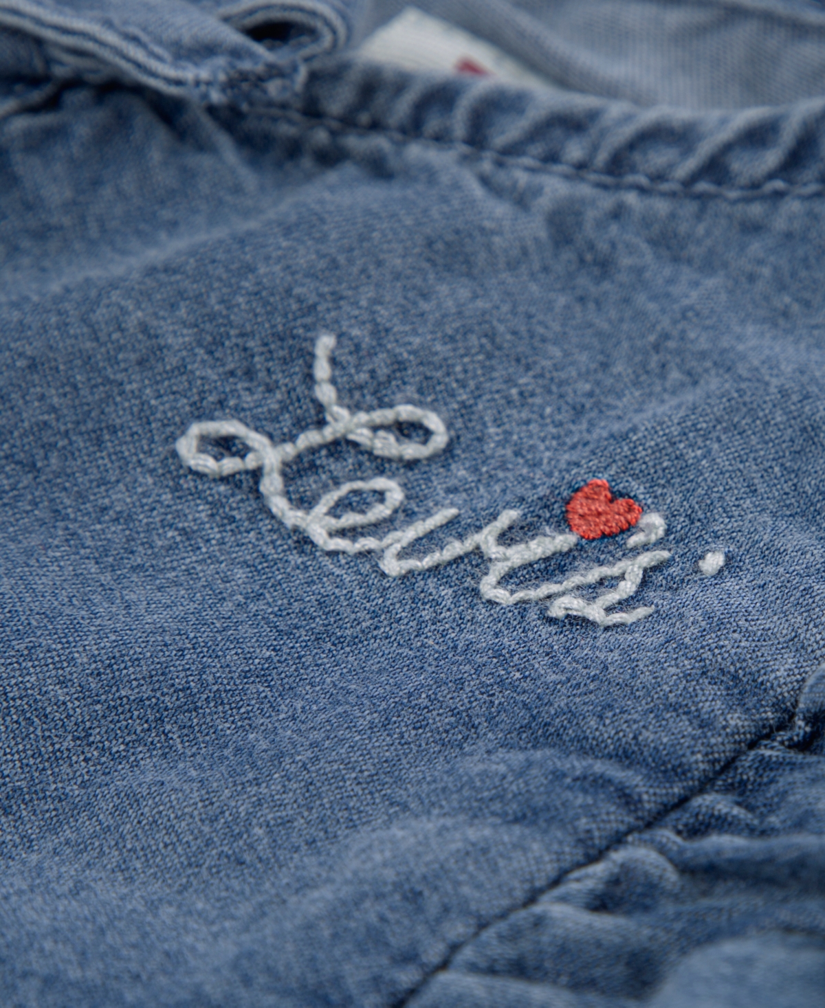 Levi's Girls Toddler 2T-4T Ruffle Top and Heart Pocket Pants, 2-Piece Set