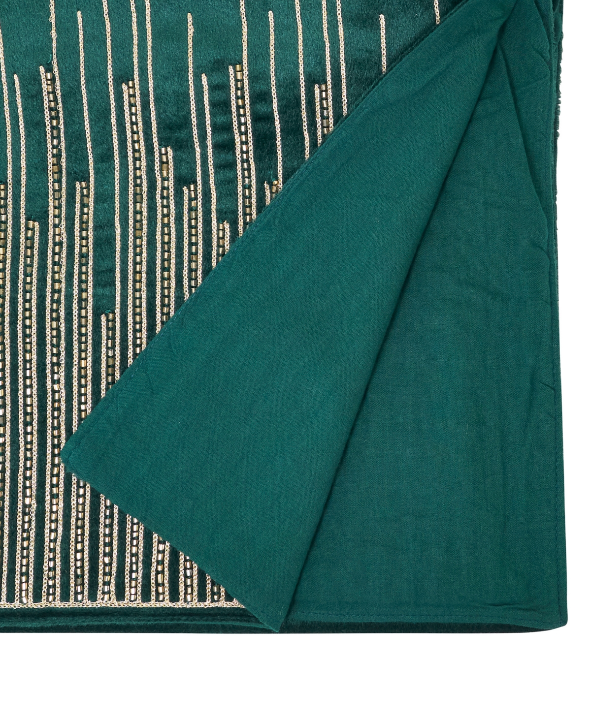 Saro Lifestyle Velvet Beaded Lines Table Runner, 16" x 72"