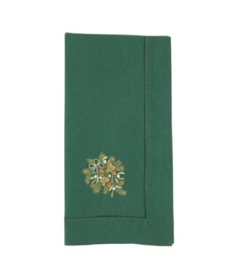 Embr'D Pine Branch Hemstitch Napkin, Set of 6
