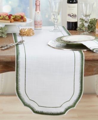 Elegant Embroidery Detail Table Runner, 16" x 70"