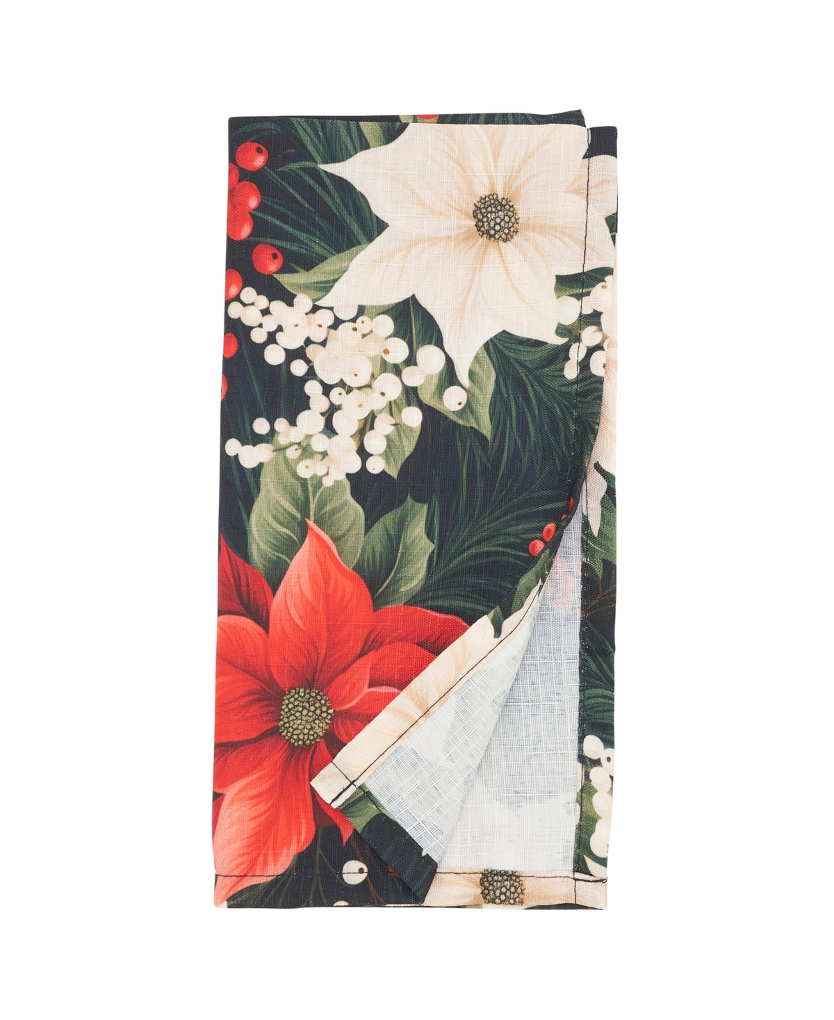 Saro Lifestyle Winter Bloom Poinsettia Napkin, Set of 4