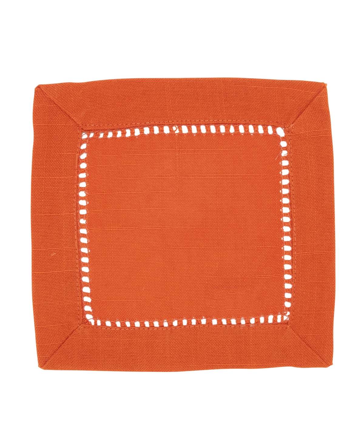 Saro Lifestyle Hemstitched Border Cocktail Napkin, Set of 12