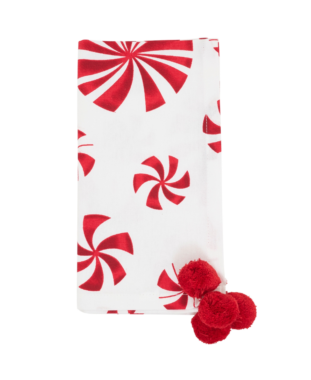 Saro Lifestyle Peppermints Napkin, Set Of 4 In Red