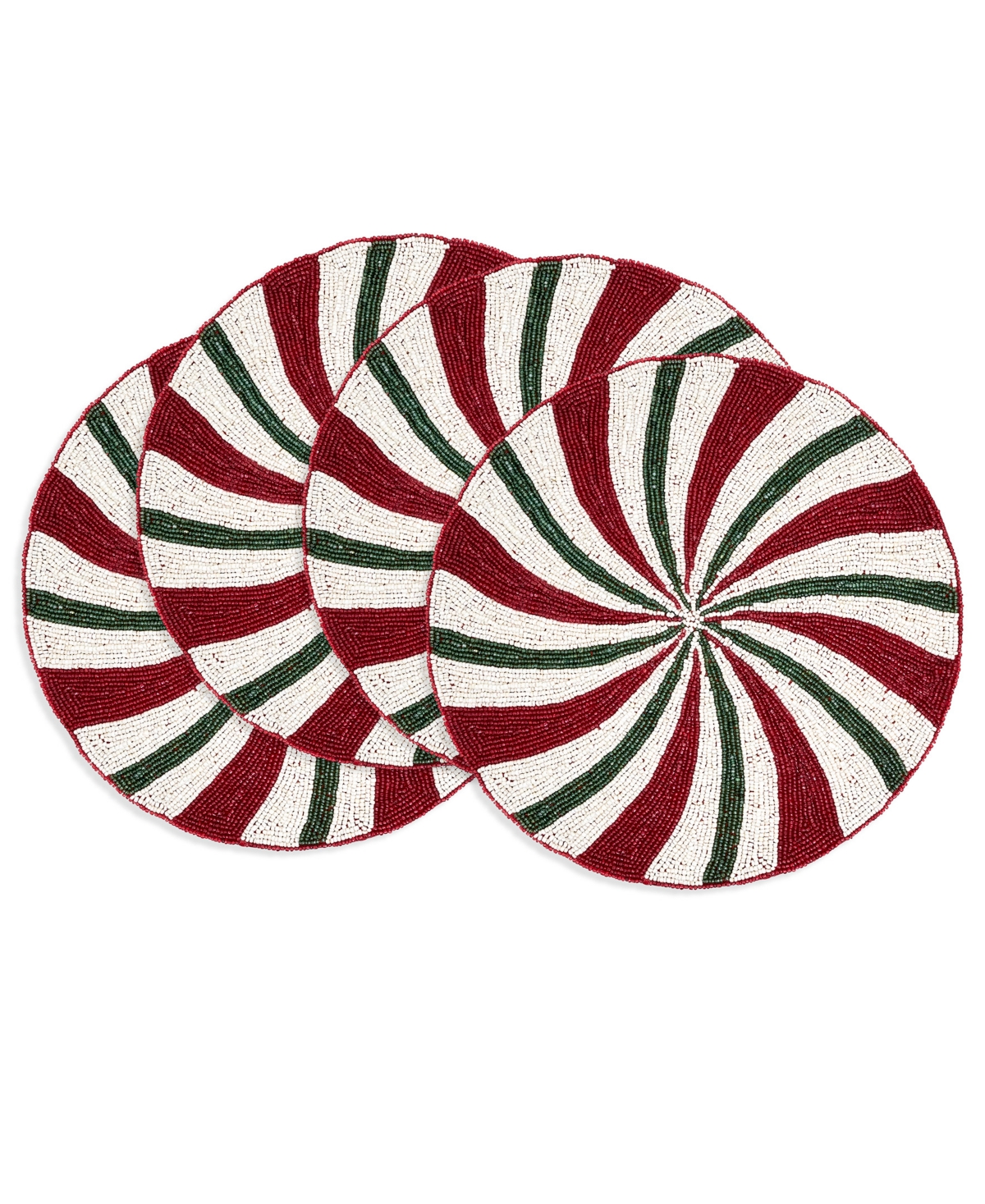 Saro Lifestyle Beaded Peppermint Placemat, Set of 4