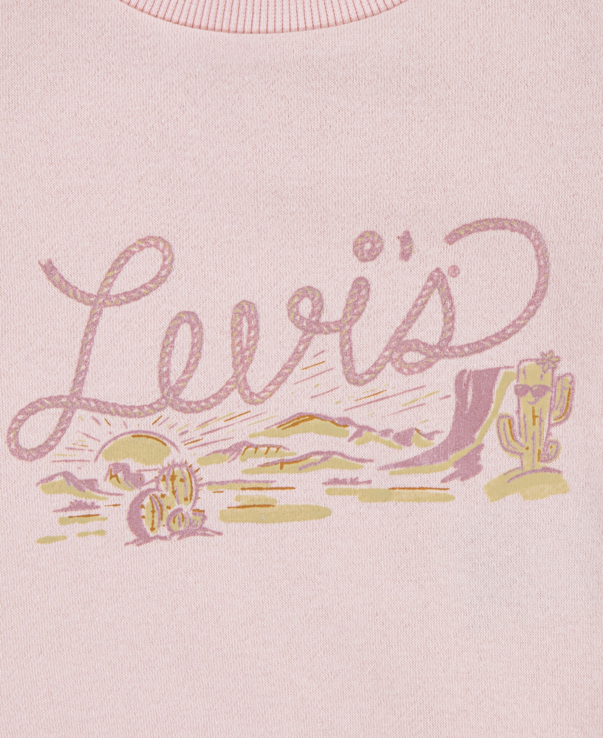 Levi's Baby Girls Blouson-Sleeve Crewneck Top and Pants, 2-Piece Set