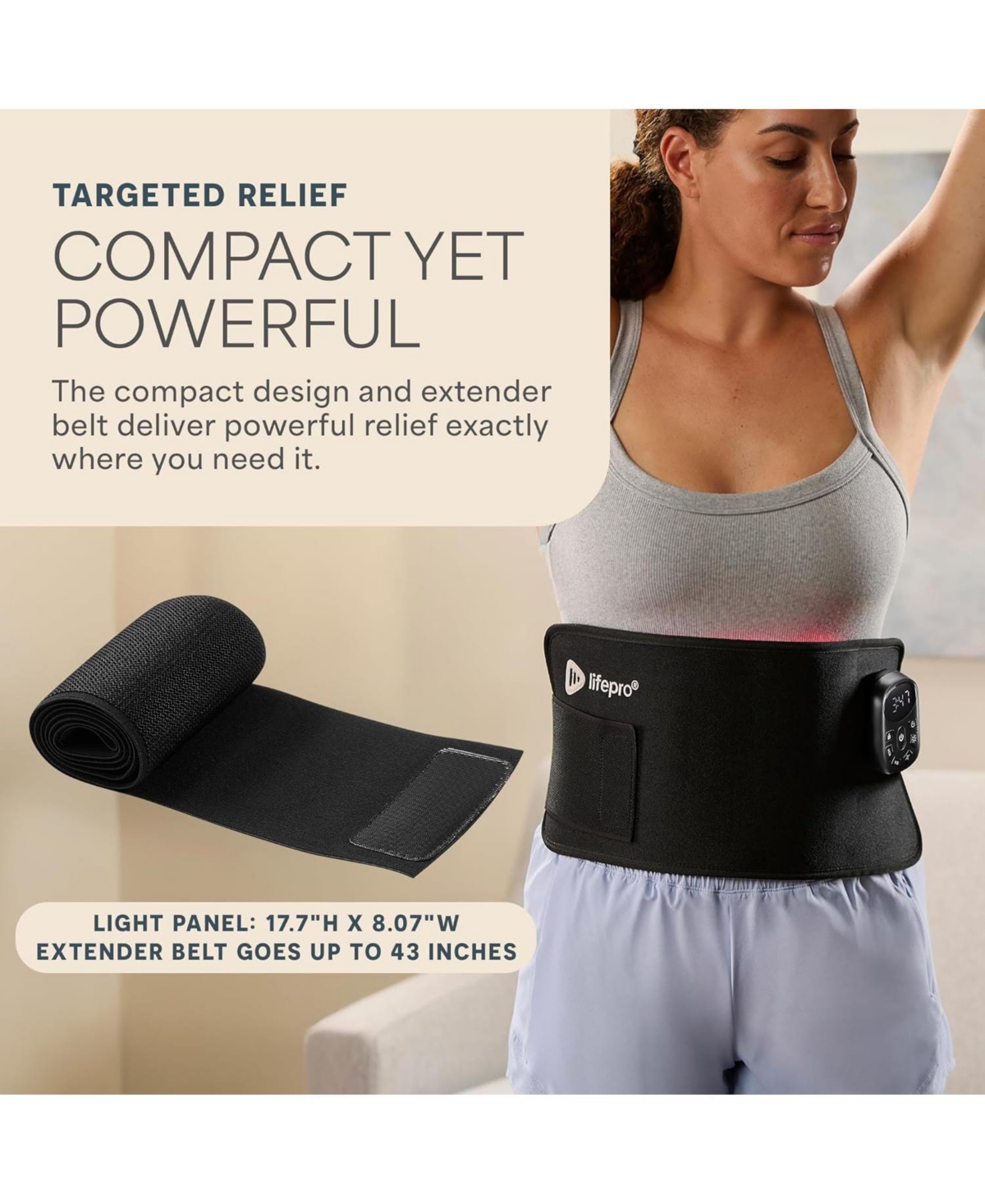 Lifepro Red Light Therapy Belt – 660nm & 850nm Near Infrared and Red Light for Muscle Relaxation, Inflammation Relief & Improved Circulation