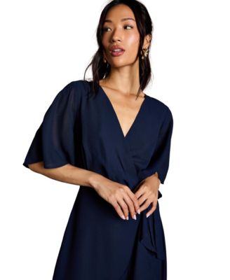 Women's Angel Sleeve Bridesmaid Maxi Dress