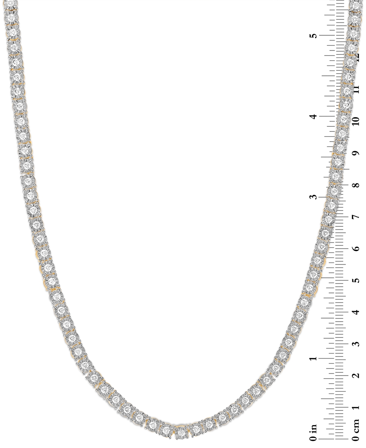 Esquire Men's Jewelry Lab-Grown Diamond (10 ct. t.w.) Necklace in Yellow Rhodium Plated with Sterling Silver