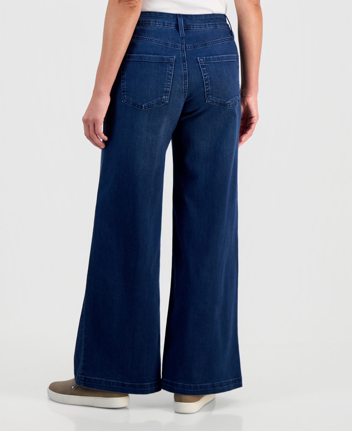 Style & Co Petite High-Rise Wide-Leg Tummy-Control Jeans, Macy's Exclusive