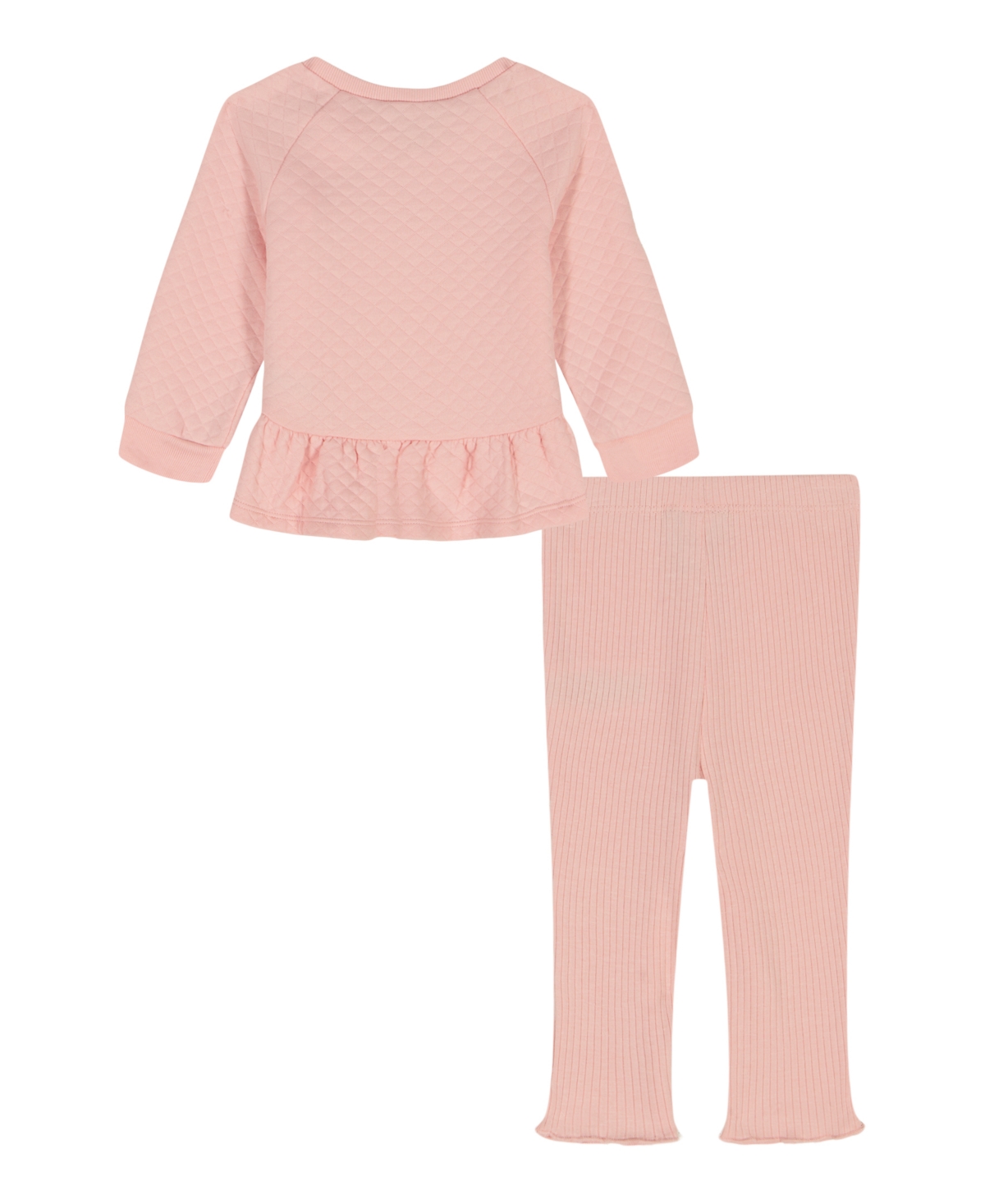 Calvin Klein Baby Girls Quilted Top And Leggings, 2-piece Set In Pink