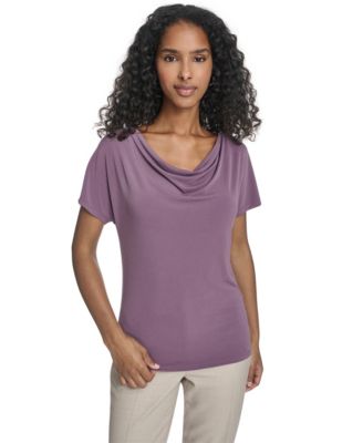 Calvin Klein - Women's Drape Front Short-Sleeve Top