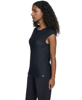 Women's Textured Cap Sleeve Top