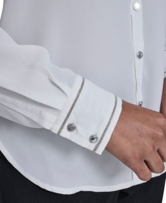 Women's Decorated Button-Down Top