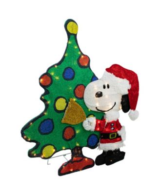 32" LED Lighted Peanuts Snoopy and Christmas Tree Outdoor Decoration