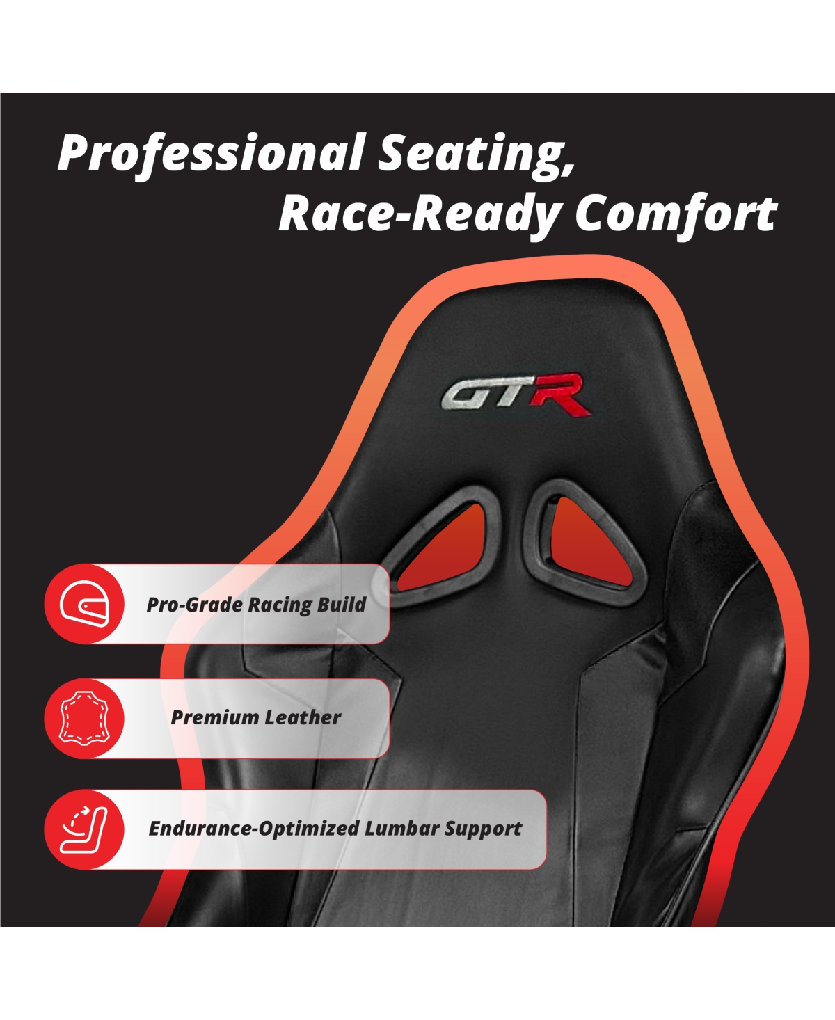 Gtr Simulator Gta Model Black Frame Adjustable Racing Seat Cockpit |Foldable Entry-Level Sim Rig with Steel & Mounts