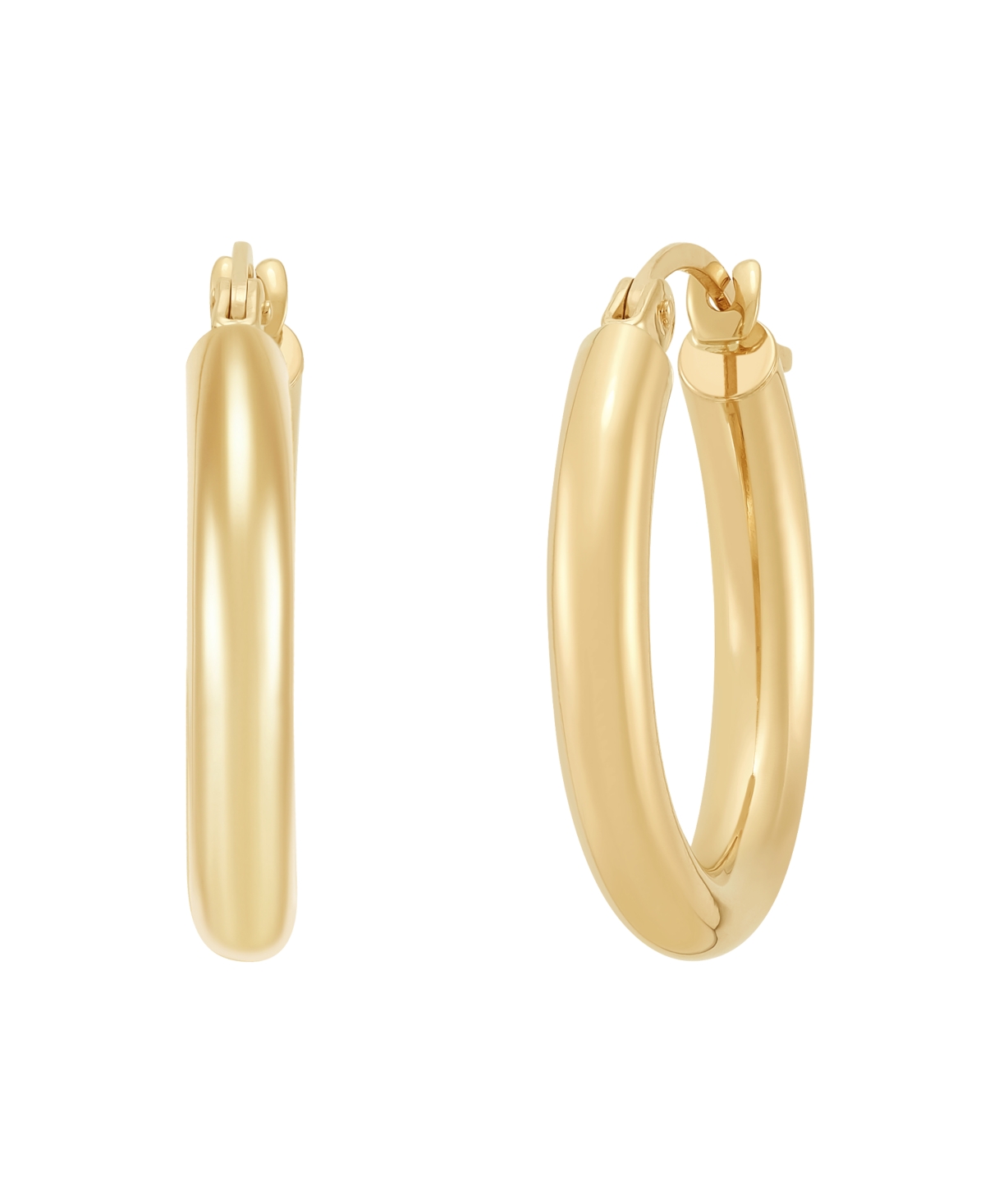 Macy's Polished Tube Hoop Earrings in 14K Yellow Gold