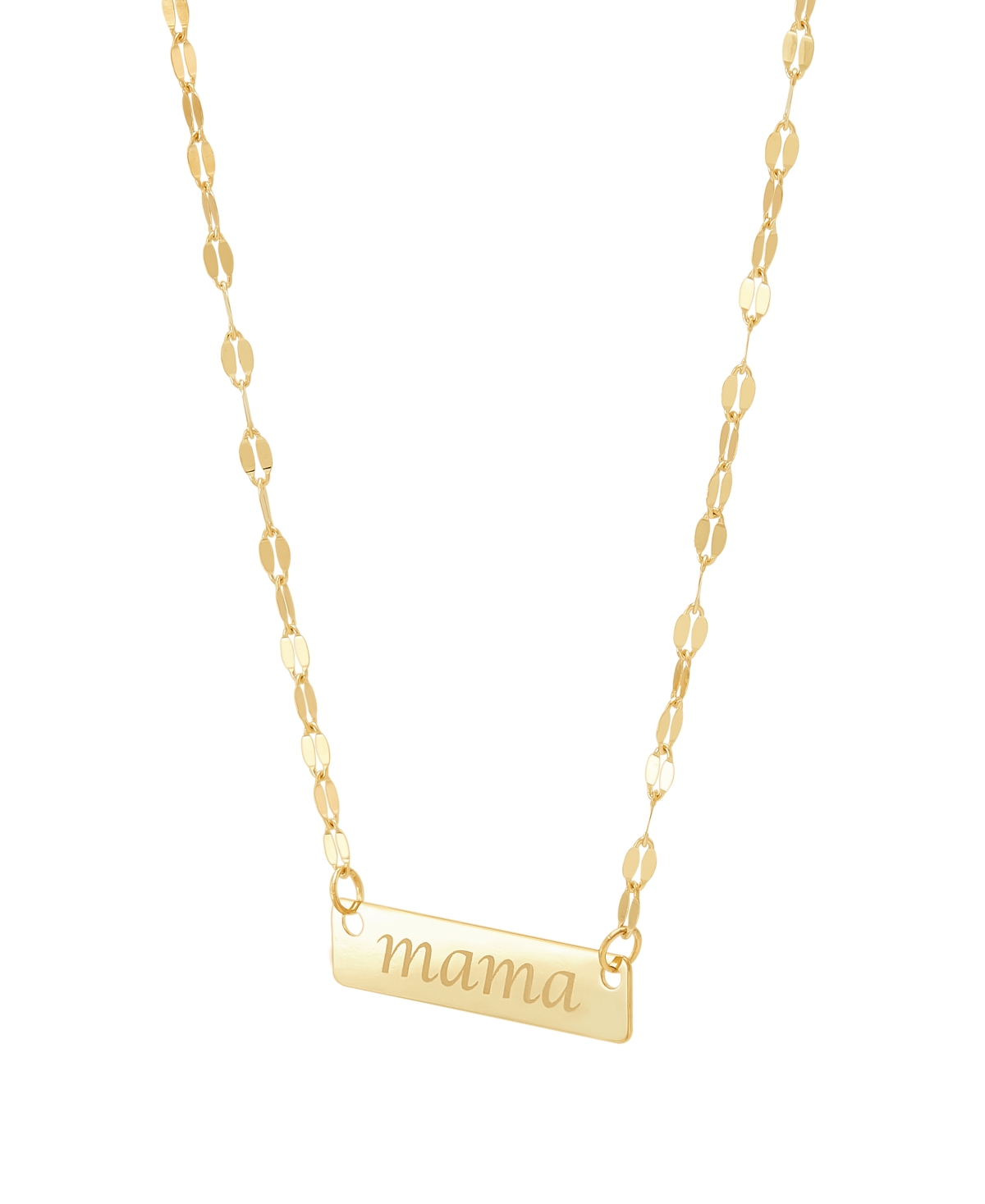 Italian Gold Polished Mama Pendant Necklace In 10k Yellow Gold In Gold