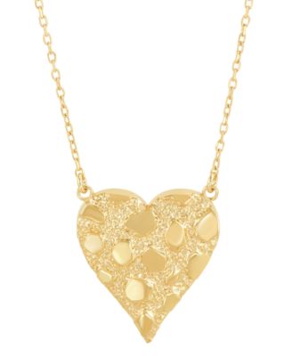 Macy's - Polished Nugget Heart Pendant Necklace in 10K Yellow Gold
