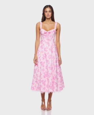 Alex & Sophia - Women's Sweetheart Neck Midi Dress