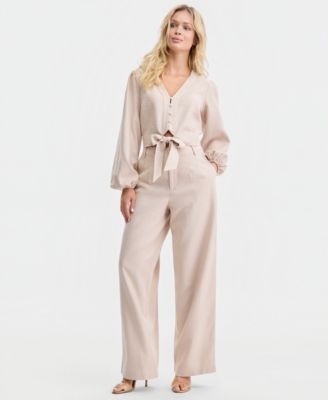 Women's Shirley Linen Tie-Front Blouse