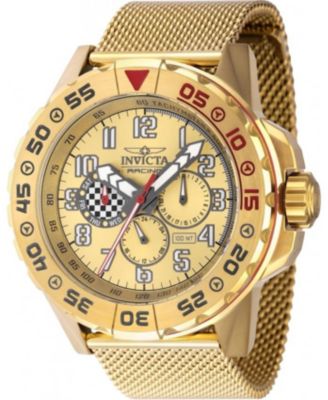 Unisex 47216 Invicta Racing Quartz Chronograph Gold Dial Watch