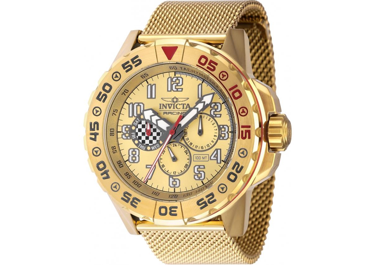 Invicta Unisex 47216 Invicta Racing Quartz Chronograph Gold Dial Watch