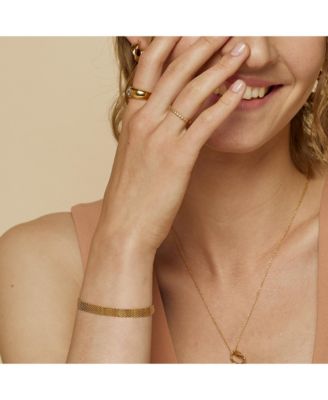 Sterling Silver 18k Gold Plated Mash Chain Adjustable Bracelet