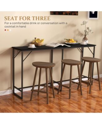 70" Bar Table with Charging Station, Bar Height Pub Table,