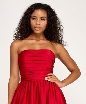 Juniors' Bubble Strapless Midi Dress
