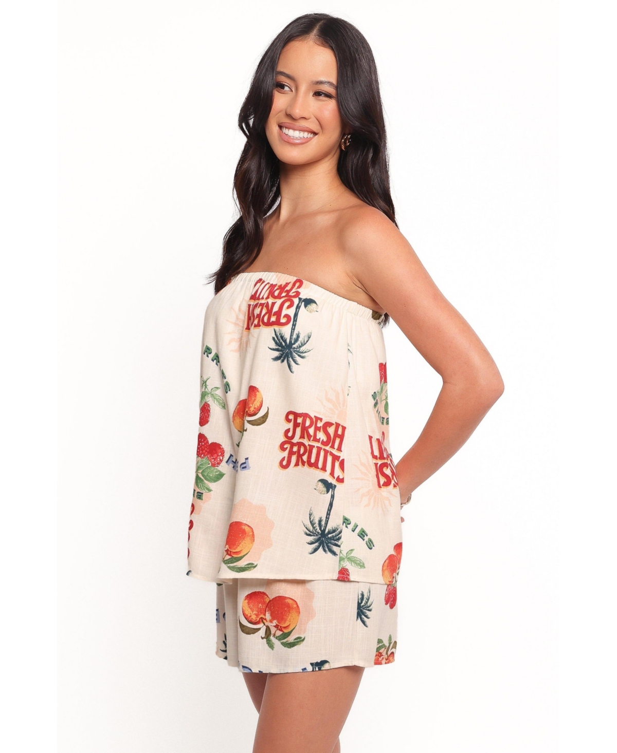 Petal and Pup Women's Karlen Strapless Romper - Tutti Frutti