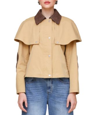 Avec Les Filles - Women's Cropped Cape Trench Coat