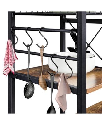 35.5x15.5x33 inches Industrial Rustic Kitchen Baker's Rack Rustic Brown