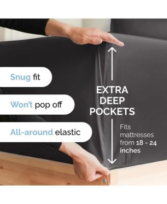Extra Deep Pocket 18 - 24 Inch Microfiber Fitted Sheet - King