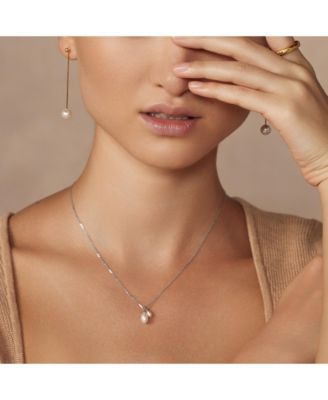 Sterling Silver Maisie Duo Cultured Pearl Pendant Necklace