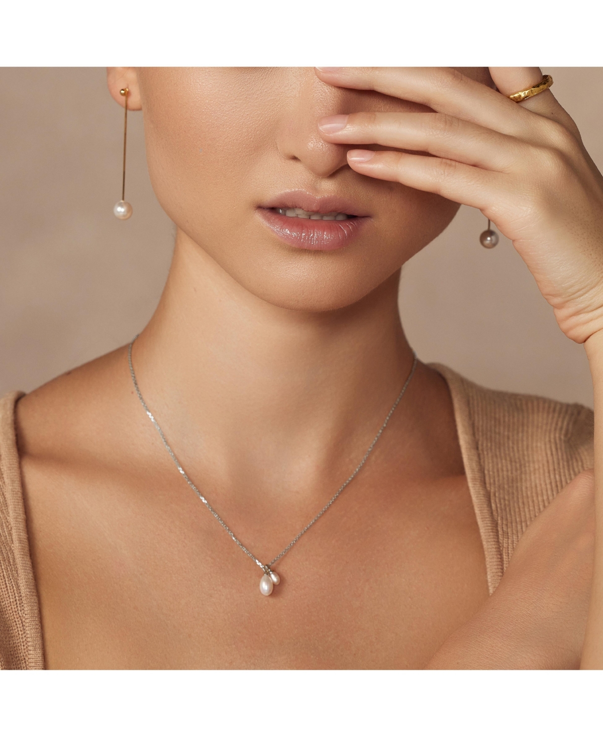 Bearfruit Jewelry Sterling Silver Maisie Duo Cultured Pearl Pendant Necklace