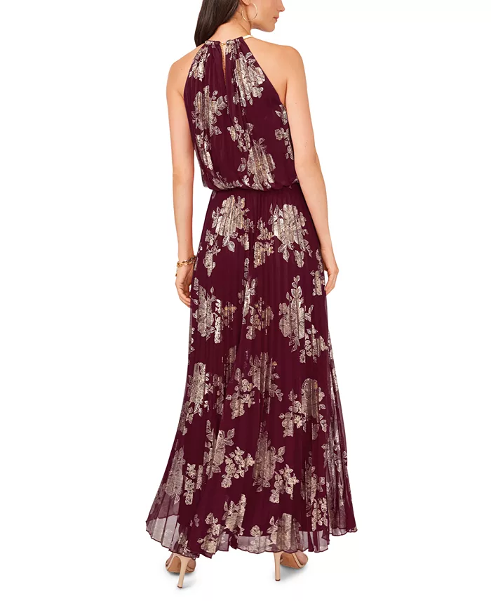 Women's Embellishment Halter-Neck Pleated Gown - thumbnail 9