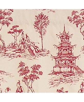 Naomi Regal Oriental Motive 3" Rod Pocket Valance 50" x 17" Red by RLF Home