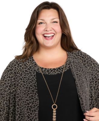 Plus Size Glitter Pull-On Jacket Dress