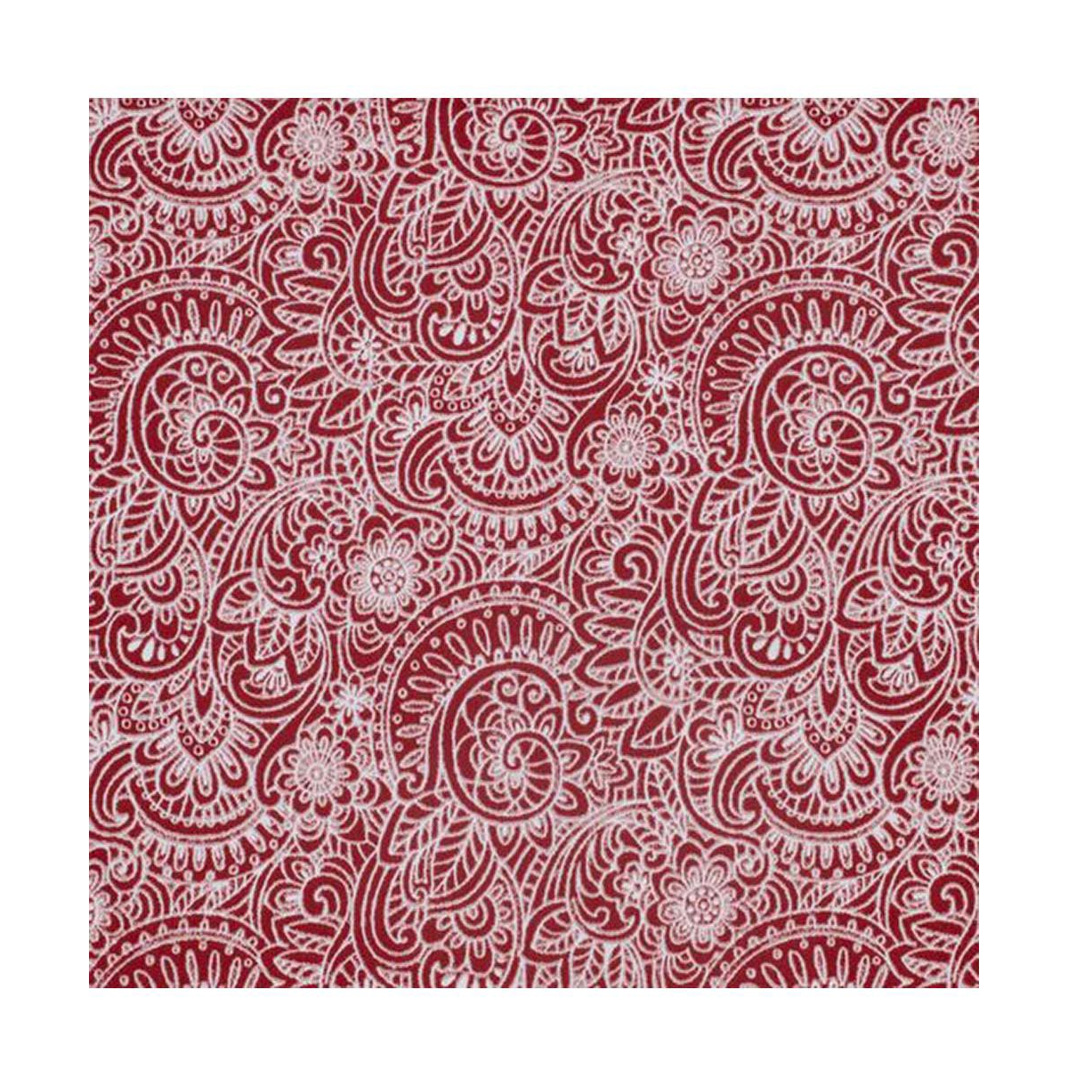 Ellis Segovia Printed Paisley Pattern on Ground 3" Rod Pocket High Quality Scallop Valance Lined 50"x16" Red