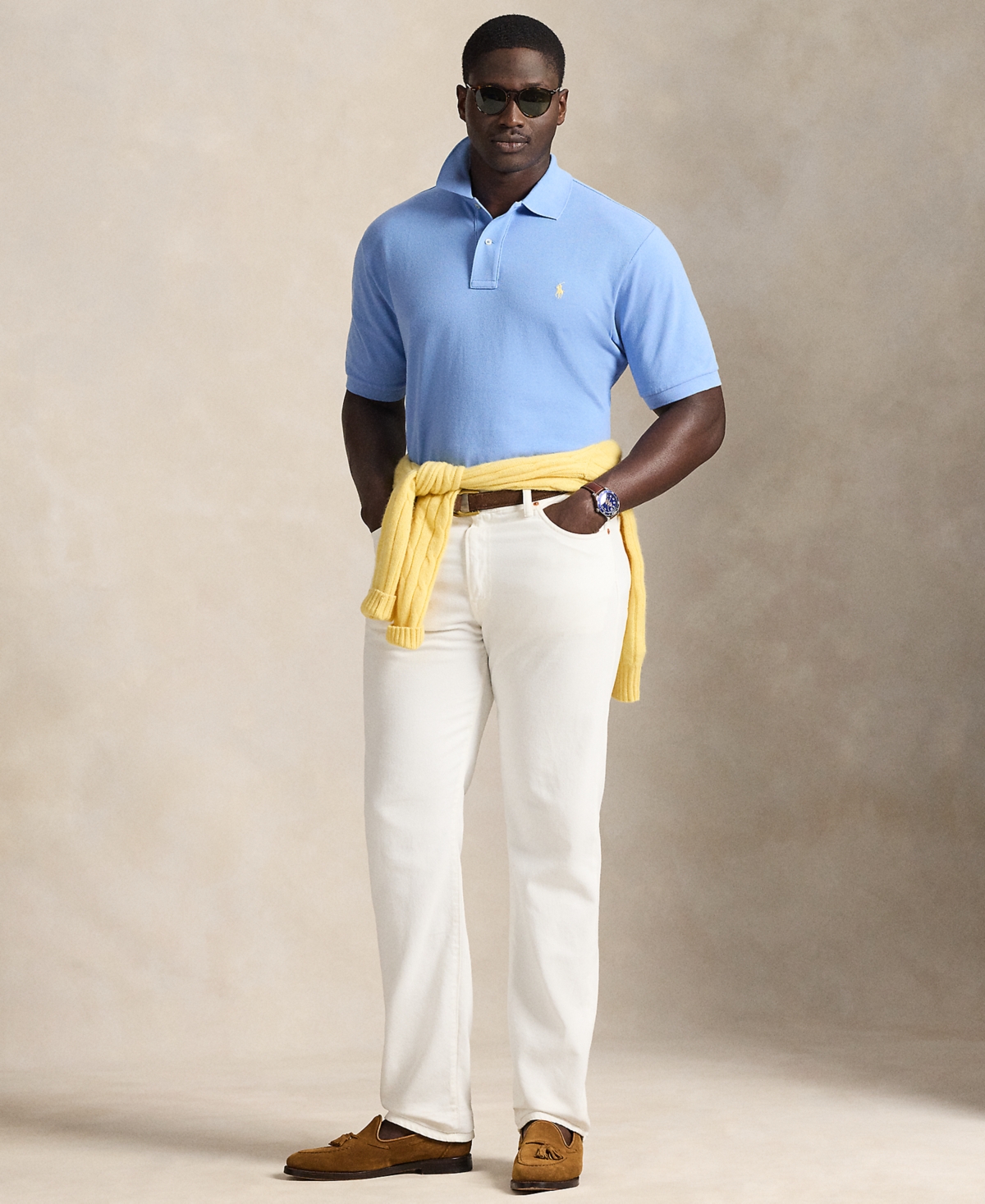 Polo Ralph Lauren Men's Big & Tall The Iconic Mesh Polo Shirt In Blue