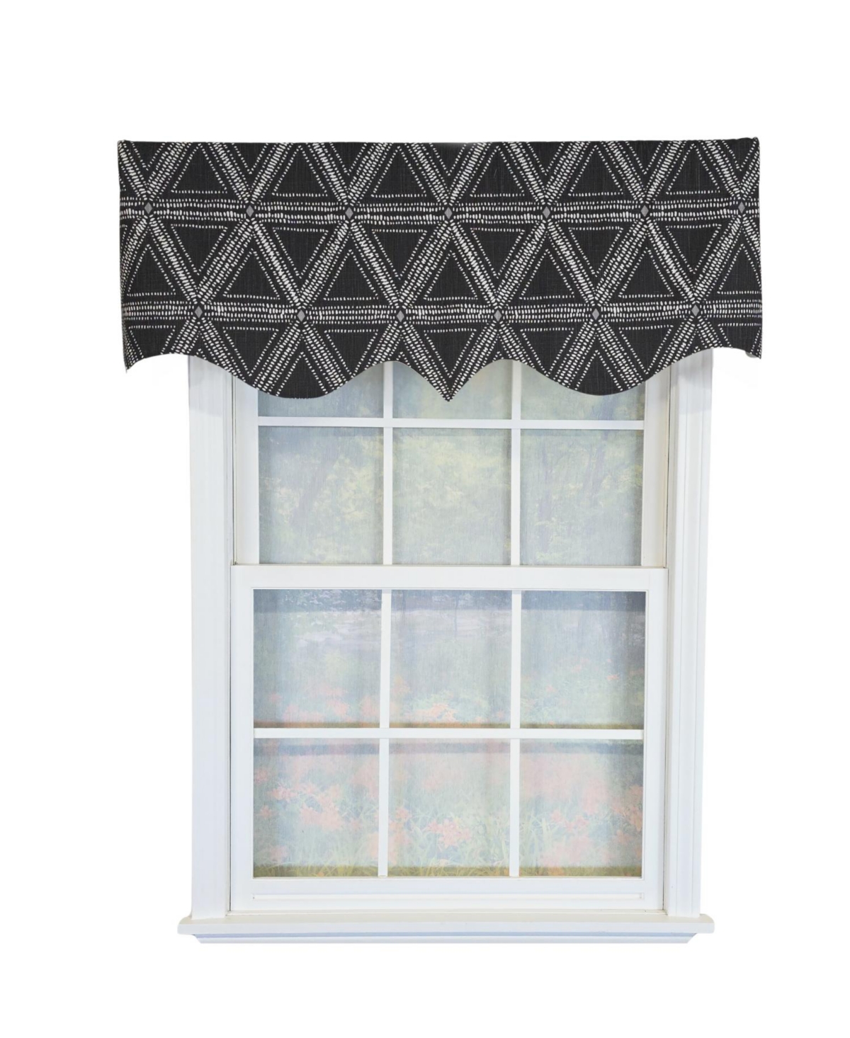 Rlf Home 100% Cotton Zircon Regal With Poly/Cotton Ivory lining Rod Pocket Valance 50" x 16" Silver