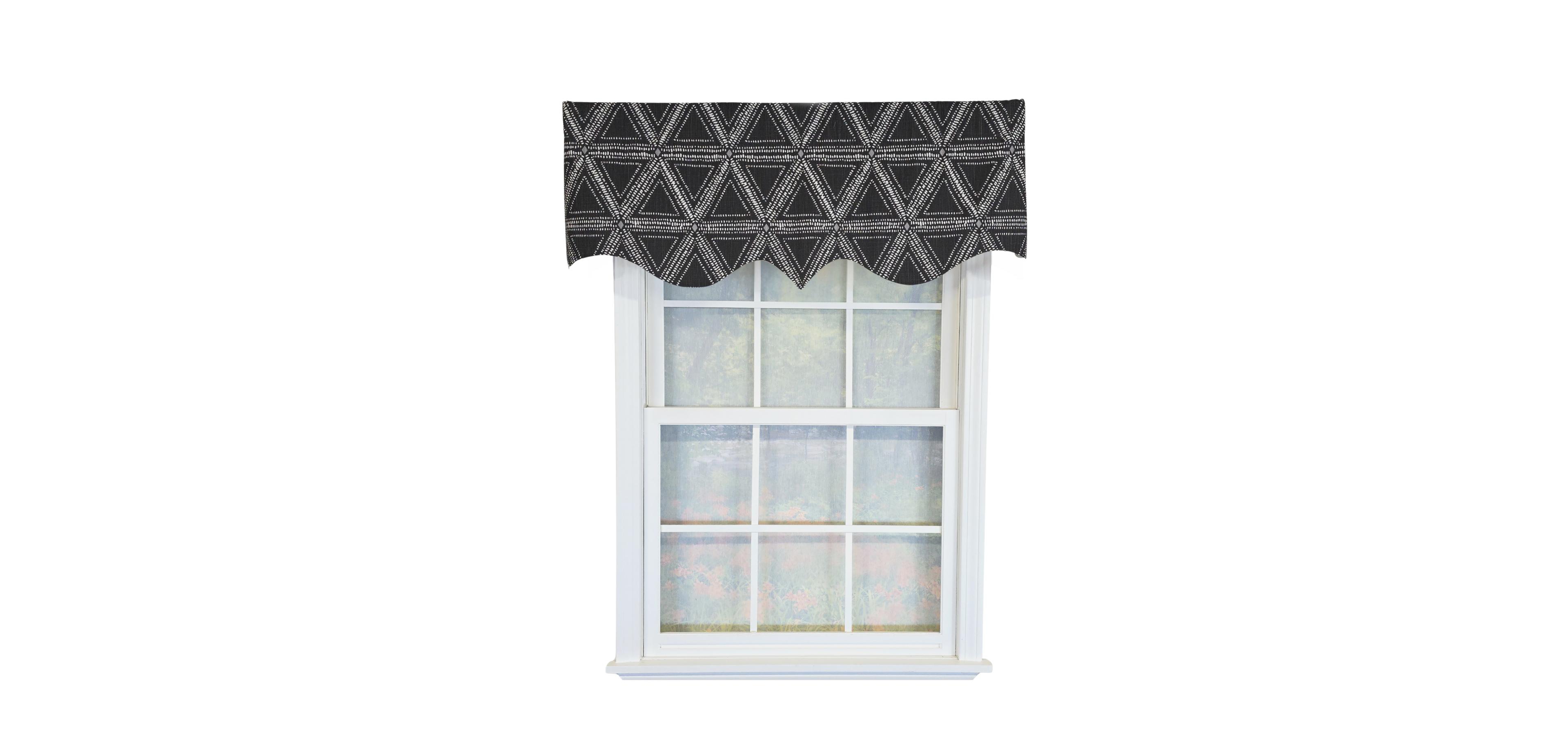 Rlf Home 100% Cotton Zircon Regal With Poly/Cotton Ivory lining Rod Pocket Valance 50" x 16" Silver