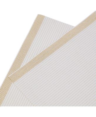 Rodeo Texteline Outdoor Dining Set Textured Design Reversible 12" x 18" Rectangular Placemats Set of 6 With Metallic Thread