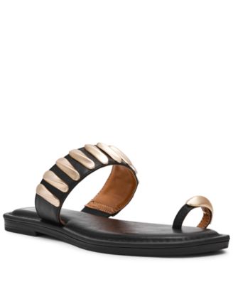 Women's Jayson Jewelry Embellished Thong Toe Ring Flat Sandals