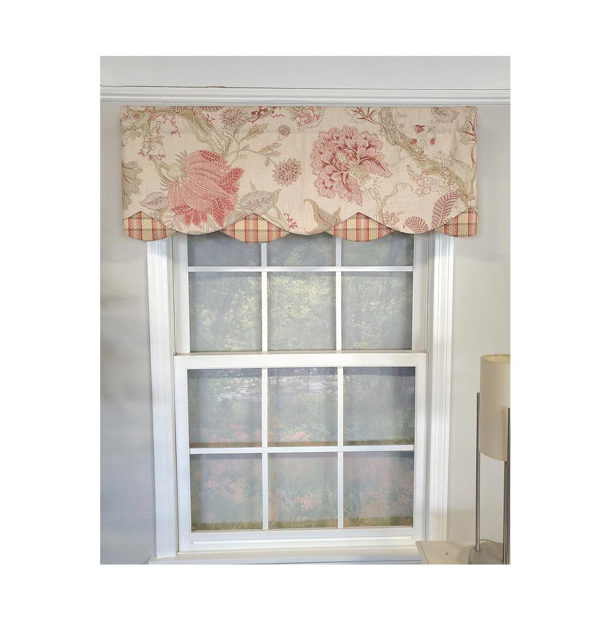 Rlf Home Venetia Petticoat 3" Rod Pocket Lining Luxurious and Elegant Window Treatment Valance 50" x 15" Pink