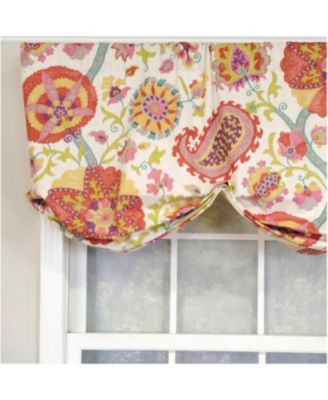3" Rod Pocket High Quality Fabric Jubilee Stationary Balloon Valance for Windows 50" x 23" Multi