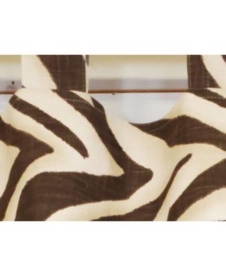4" Top Tab High Quality Fabric Zebra Tab Valance for Windows 50" x 16" Brown